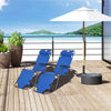 Outsunny 2 in 1 Folding Sun Lounger Reclining Garden Chair Set of 2 with 2-Level Adjustable Backrest, Outdoor Zero Gravity Recliner Garden Chairs with Head Pillow and Armrests, Blue
