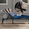 Outsunny Folding Sun Lounger Set of 2, 5-Position Adjustable Reclining Garden Loungers, Garden Chaise Lounge Sunbed Recliner Chairs with Steel Frame for Beach, Porch, Patio, Camping, Light Grey