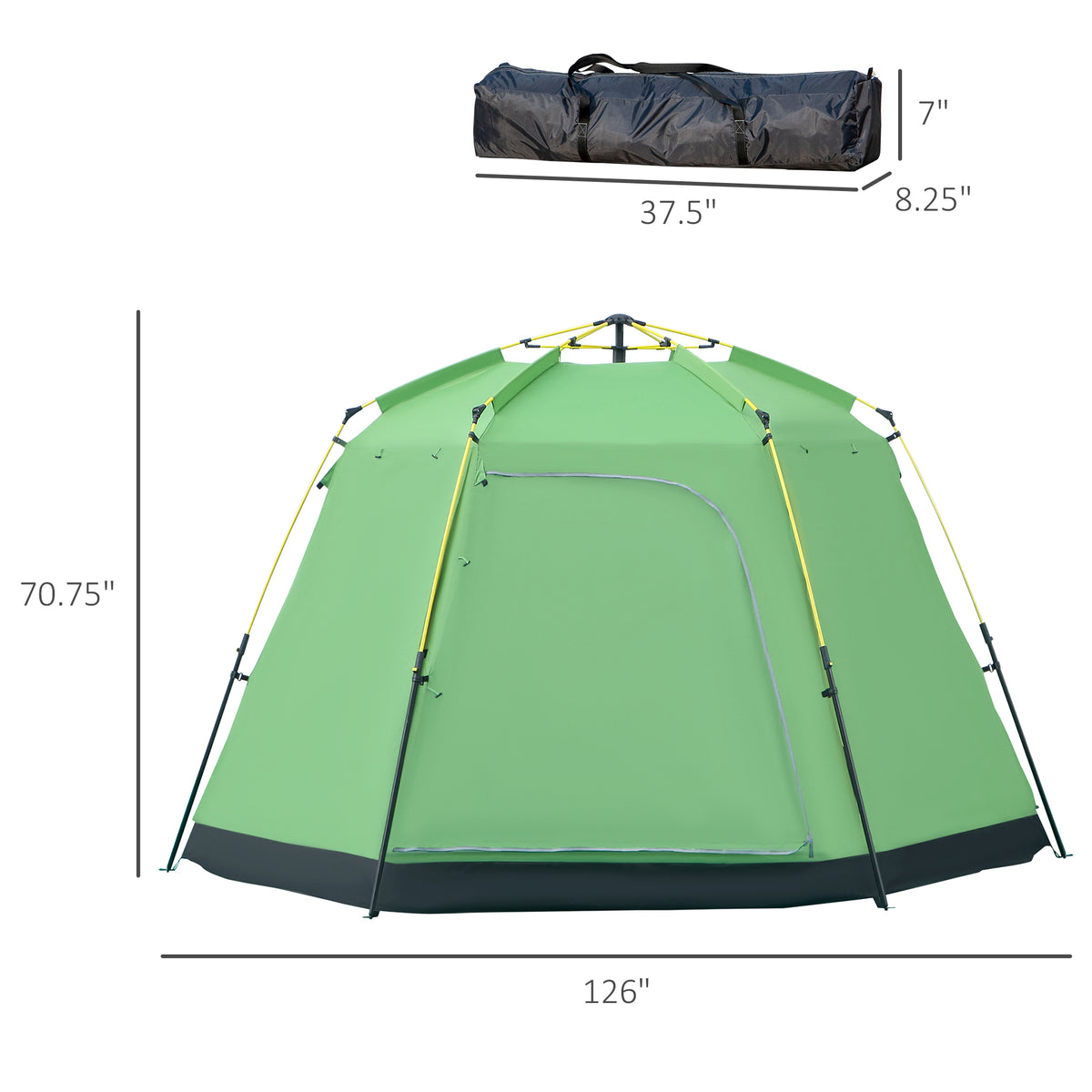 Outsunny 6 Person Pop Up Camping Tent in Green