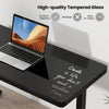 120 x 60 CM Whole-Piece Glass Standing Desk with Drawers, Height Adjustable Desk, Electric Stand up Desk with Writable Tempered Glass Top, USB Type-C Outlets, Memory Presets, Home Office Sit Stand Desk -Black