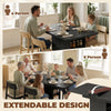 HOMCOM Extendable Dining Table for 4-6 People, 110-130cm Kitchen Table with 6 Open Shelves, Black