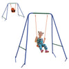 Outsunny Two-In-One Toddler Garden Swing, with Comfortable Seat, Safety Belt - Orange and Blue