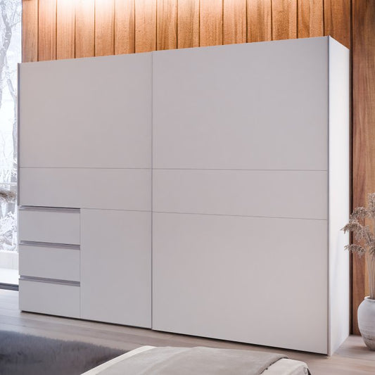 Winn II Sliding Door Wardrobe with Drawers 250cm in White