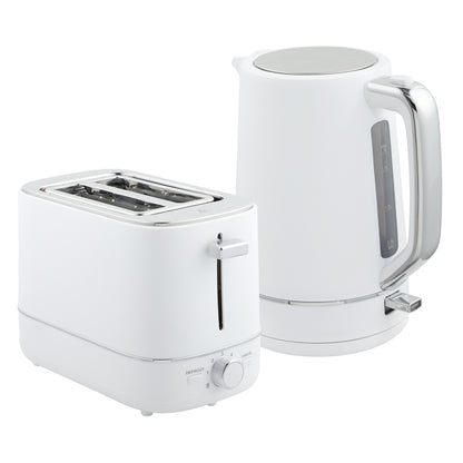 HOMCOM Kettle and Toaster Set in White
