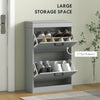 HOMCOM Two-Drawer Minimalistic 10-Shoe Cabinet - Grey