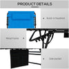 Outsunny Set of Two Sun Loungers, with Five-Position Reclining Backs - Blue