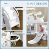 AIYAPLAY 4 in 1 Toddler Slide with Basketball Hoop, Climber, Telescope, Storage Basket, for Ages 1-3 Years, Grey
