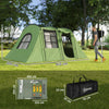 Outsunny 4 Man Tunnel Tent, Family Camping Tent with Porch, Bedroom and Living Area, Sewn in Groundsheet, 3000mm Waterproof, Portable with Bag for Hiking, Festival, Backpacking, Green
