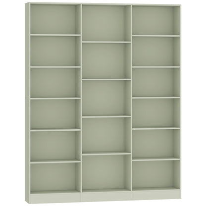 HOMCOM Bookcase with Open Storage, 6-Tier Bookshelf with Anti-Tipping Hardware, Light Green