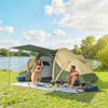 Outsunny Inflatable Tent 2 Bedroom 3000mm Waterproof Windproof Air Tent with Carry Bag for 4 Person