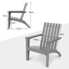 Wood Adirondack Chair with Solid Acacia Wood and 160KG Weight Capacity-Grey