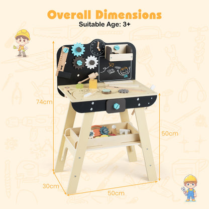 The wooden construction workshop showing overall dimensions and suitable age