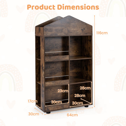 Product dimensions diagram for the kids storage unit showing height and width