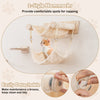 5-piece wooden Cat wall shelves with jute scratching posts and hanging ball-Natural