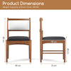 Wooden Dining Chair with Rubber Wood Frame Set of 4-Walnut