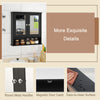 Wooden Hanging Medicine Organizer with Mirror and Adjustable Shelf-Black