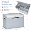 Wooden Kids Toy Box and Bench with Cushion and Handles-Grey
