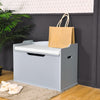 Wooden Kids Toy Box and Bench with Cushion and Handles-Grey