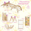 Wooden Montessori Climbing Set with Climbing Rope and Ladder-Natural