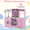 Wooden Pretend Play Kitchen with Real Sounds and Lights-Pink