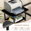 2 Tier Wooden Printer Stand with 360° Swivel Casters-Black