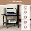 2 Tier Wooden Printer Stand with 360° Swivel Casters-Black