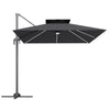 Outsunny 2.5m Cantilever Parasol with Solar Powered LED Lights, 360¡ Rotation, Tilt Adjustment, Crank Handle, Dark Grey