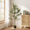 HOMCOM Decorative Artificial Plant, 120 cm Silk Olive Tree with 303 Leaves in Cement Pot, Fake Plant