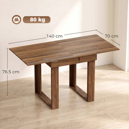 HOMCOM Folding Dining Table in Grey Wood Effect