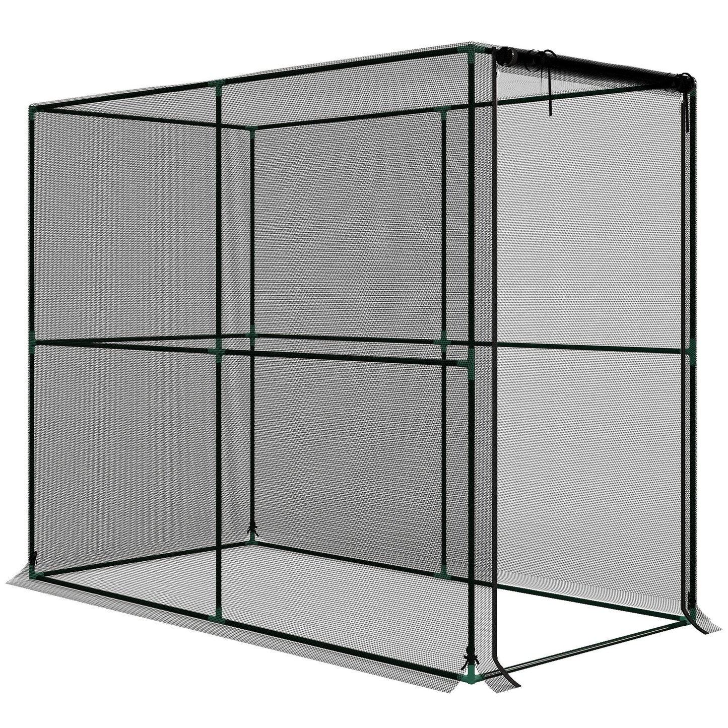 Outsunny Fruit Cage Bird Netting, Brassica Cage Plant Protection Tent with Zipped Door, Anti Bird, Insects, Small Animals, Black