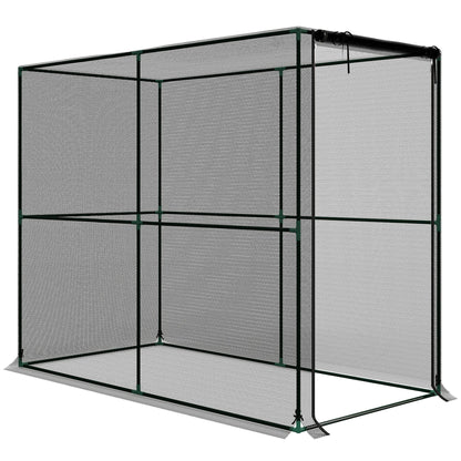 Outsunny Fruit Cage Bird Netting, Brassica Cage Plant Protection Tent with Zipped Door, Anti Bird, Insects, Small Animals, Black