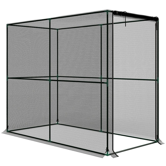 Outsunny Fruit Cage Bird Netting, Brassica Cage Plant Protection Tent with Zipped Door, Anti Bird, Insects, Small Animals, Black