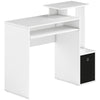 HOMCOM Computer Desk with Sliding Keyboard Tray Storage Drawer Shelf Home Office Workstation White