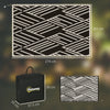 Outsunny Plastic Straw Reversible RV Outdoor Rug with LED String Light, 182 x 274cm, Black and Coffee