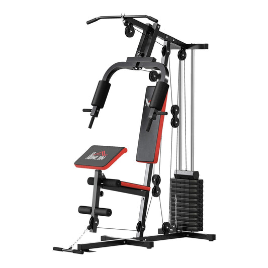 HOMCOM Multigym Station in Black and Red