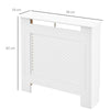HOMCOM Wooden Radiator Cover Heating Cabinet Modern Home Furniture Grill Style White Painted (Small)