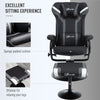 Vinsetto Reclining Chair and Stool Set, Recliner Chair with Headrest, Gaming Chair with Lumbar Support, Pedestal Base for Home Office, Grey