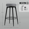 HOMCOM Set of Two Faux Leather Bar Stools - Grey/Black