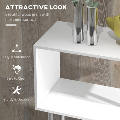 HOMCOM S Shape Bookcase in White