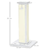 PawHut 81cm Cat Scratcher, Vertical Full Scratcher w/ Natural Sisal Rope, Hanging Ball, Soft Plush - White