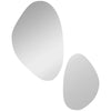 HOMCOM Set of 2 Pebble-Shaped Wall Mirror - Gold Tone