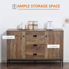 HOMCOM Modern Mango Wood-Effect Sideboard