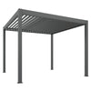 Outsunny 3 x 3(m) Electric Louvered Pergola with LED Lights, Aluminium Pergola Hardtop Gazebo with Remote, Adjustable Roof and Drainage System, Water and UV Proof
