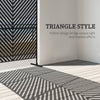 Outsunny 6.5FT Decorative Outdoor Divider, Metal Privacy Screen with Stand, Triangle Style, Black