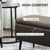 HOMCOM Linen-Look 92 x 31cm Storage Ottoman - Dark Brown
