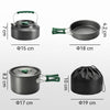 Outsunny Camping Cookware Set for 2-3 People, Ultralight Aluminium Camping Cooking Kit with Anti-Scald Handles, Grey