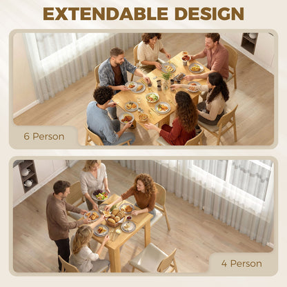 HOMCOM Square Dining Table, Modern Small Dining Table with Wood Effect, Space Saving, Non-slip Foot Pads, White