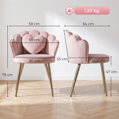 HOMCOM Accent Chair in Soft Pink