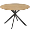 HOMCOM Dining Table for 4, 120 cm Industrial Kitchen Table with Wood Effect Tabletop and Steel Legs, Oak