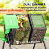 Outsunny 130L Double Chamber Composter - Black